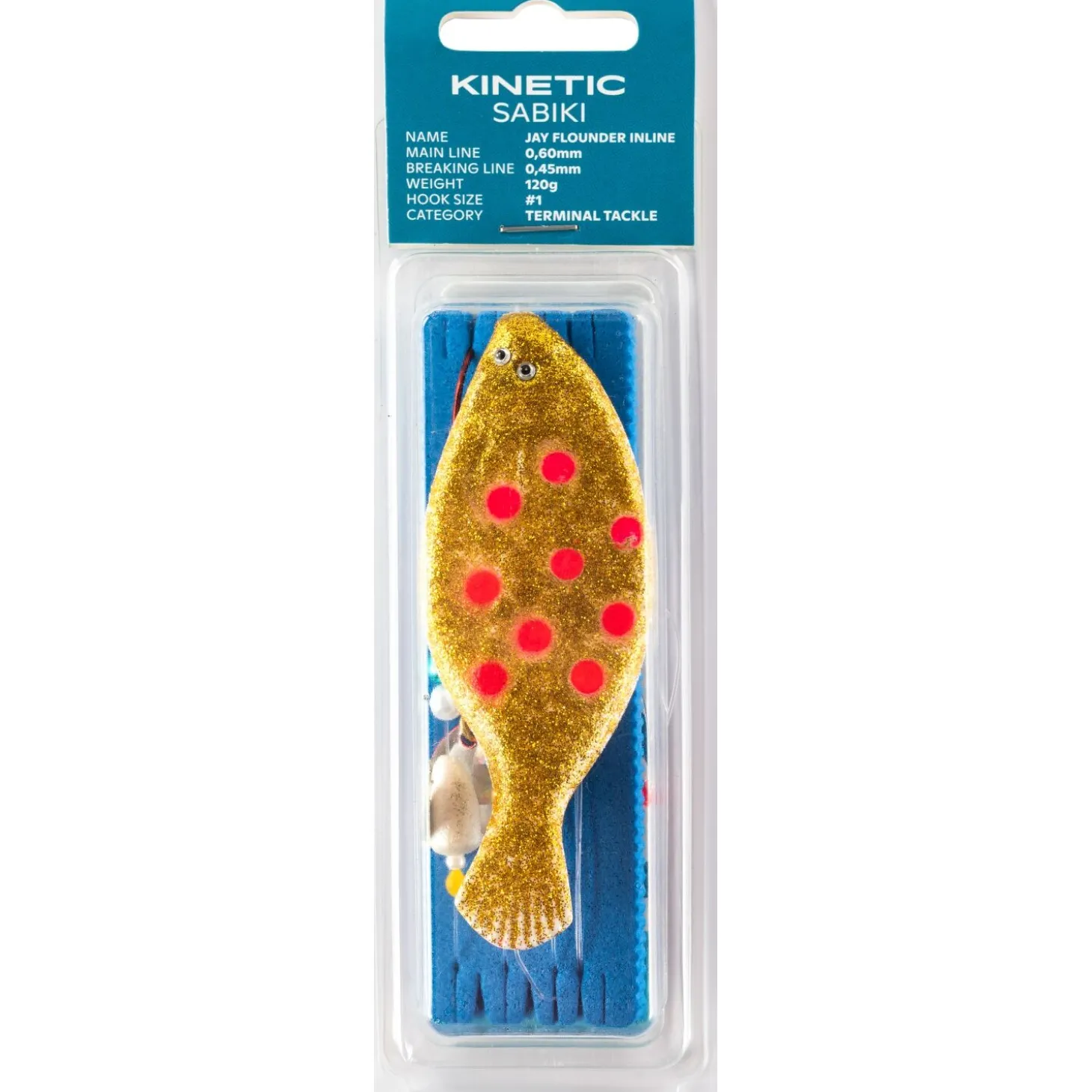 KINETIC SABIKI JAY FLOUNDER INLINE 60G #1 115CM GLOW/PINK DOTS